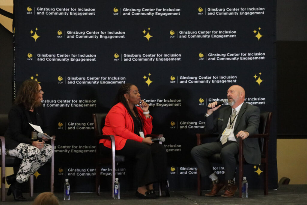 I don't agree featured speakers sitting on stage with the moderator