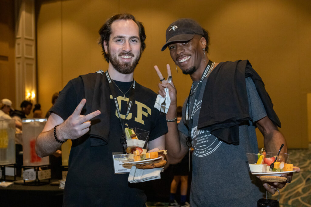 Two male students posing