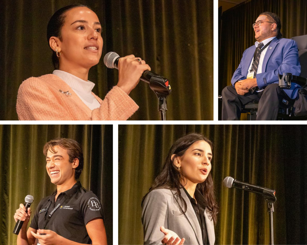 collage of UCF knights giving testimonies